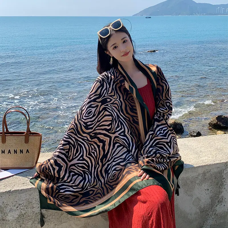 Artificial Cotton Hemp Silk Scarf 55