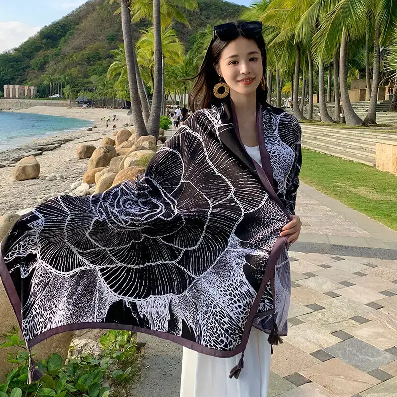Artificial Cotton Hemp Silk Scarf 56
