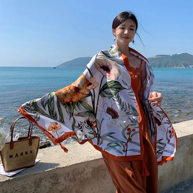 Artificial Cotton Hemp Silk Scarf 57