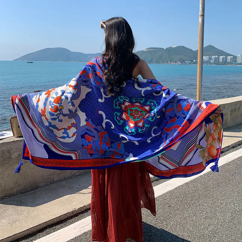 Artificial Cotton Hemp Silk Scarf 6