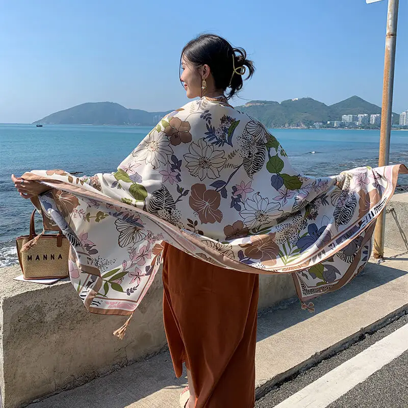 Artificial Cotton Hemp Silk Scarf 9