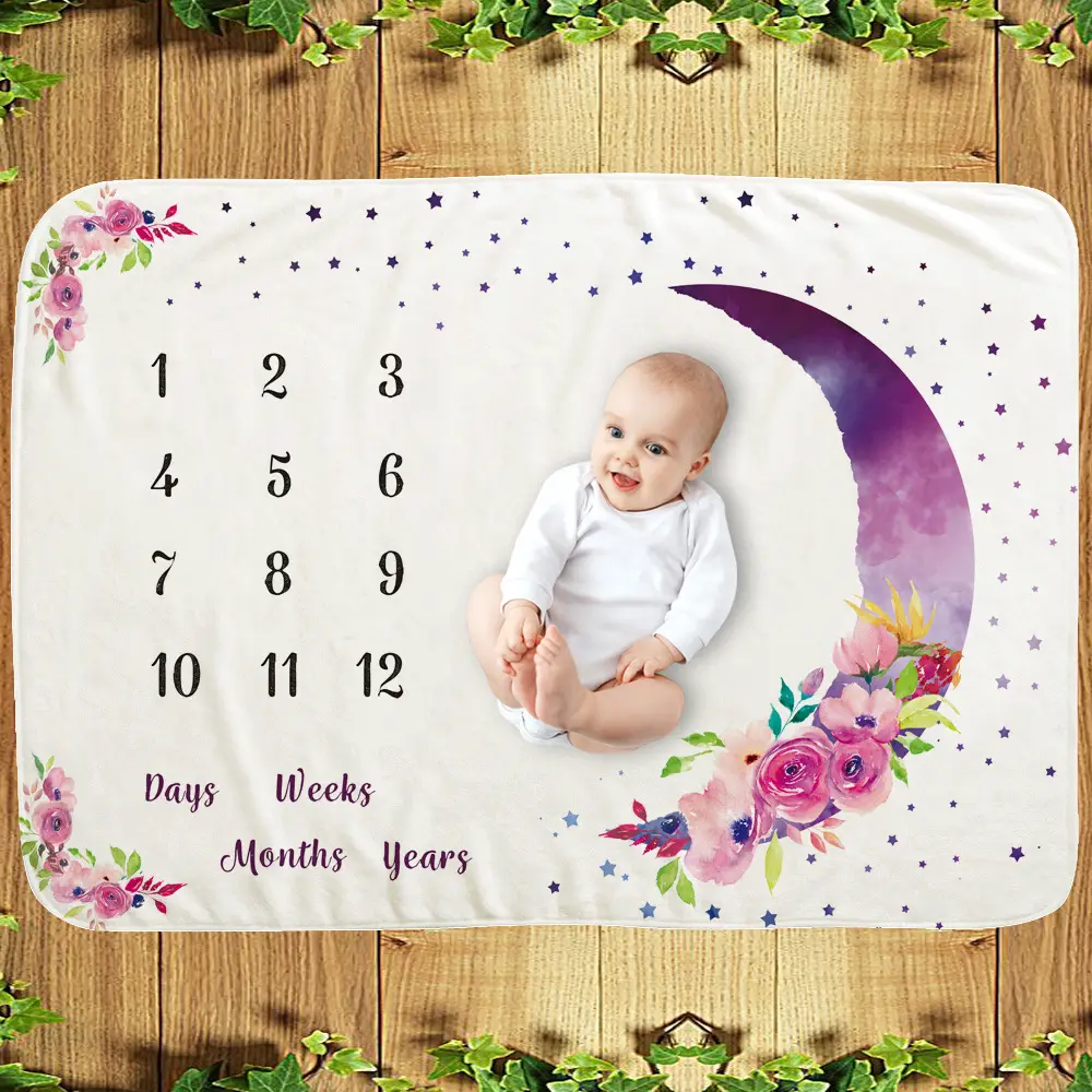 Baby Milestone Blanket Moon 1