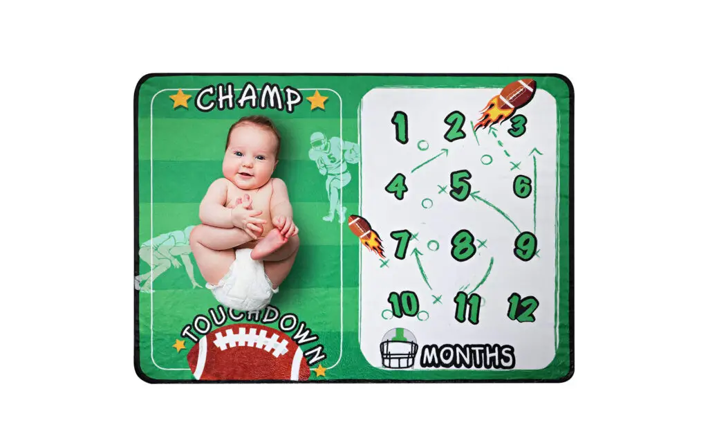 Basketball Football Rugby Baby Milestone Blanket 1 Basketball Football Rugby Baby Milestone Blanket