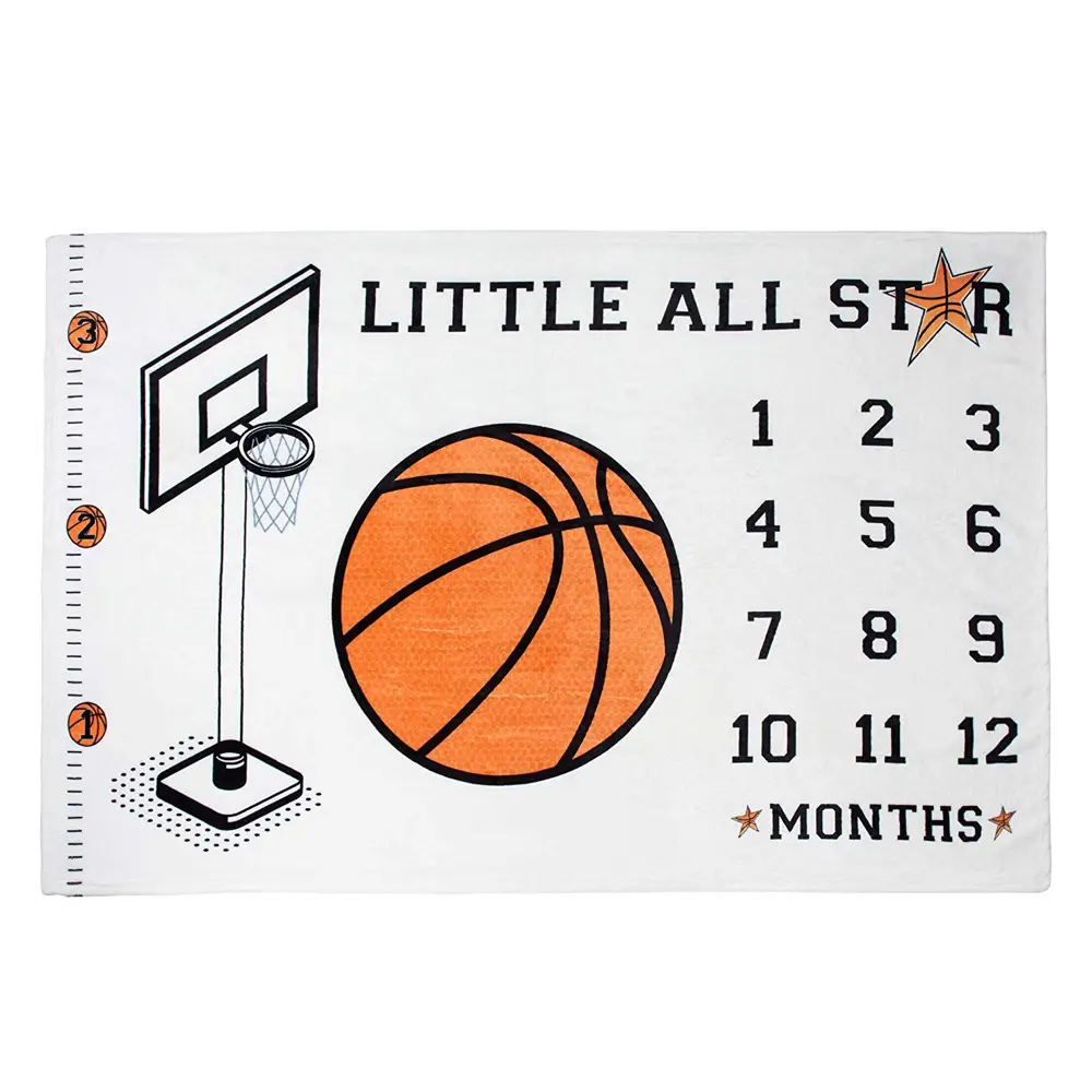 Basketball Football Rugby Baby Milestone Blanket 5 Basketball Football Rugby Baby Milestone Blanket 4