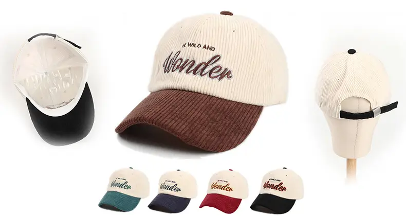 Be Wild And Wonder Color Matching Corduroy Baseball Cap 1 Be Wild And Wonder Color Matching Corduroy Baseball Cap