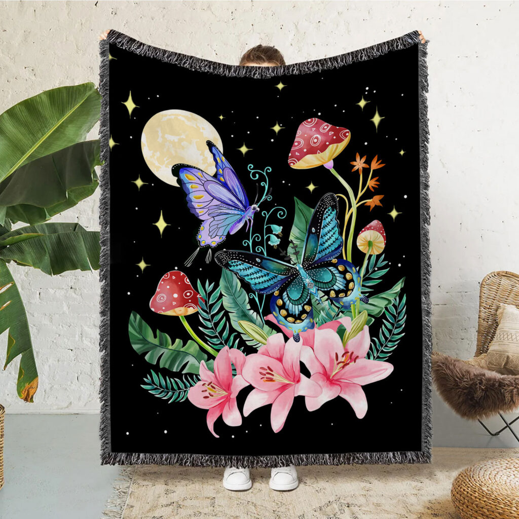 Beautiful Mushroom Flannel Blanket 2 Beautiful Mushroom Flannel Blanket 1