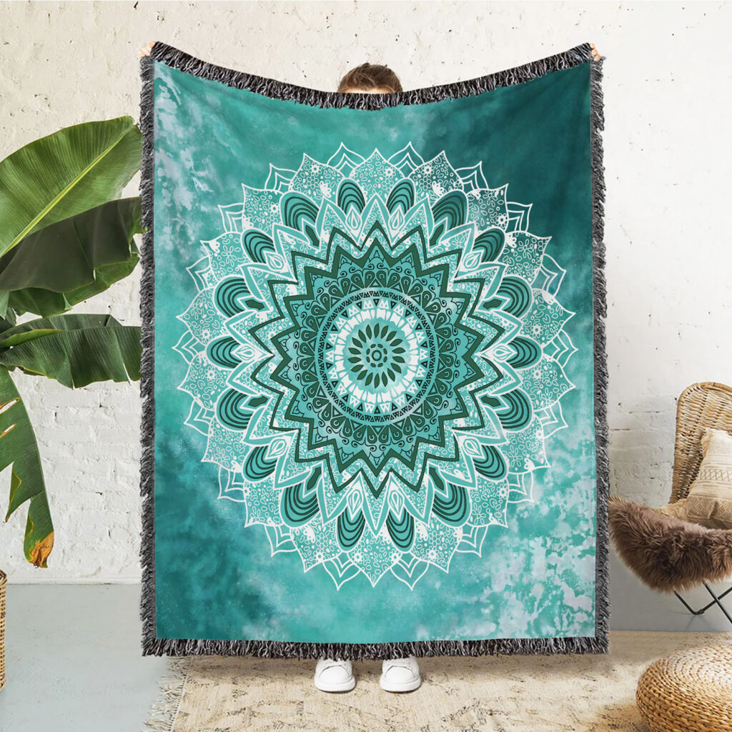 Boho Mandala Flannel Blanket 4
