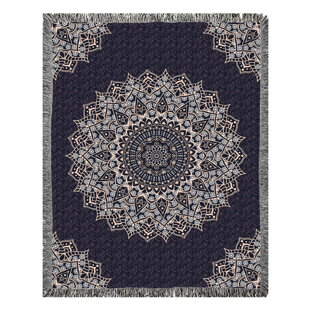 Boho Mandala Flannel Blanket 7