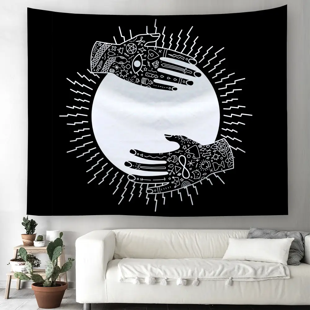 Boho Mandala Sun Moon Wall Tapestry 2