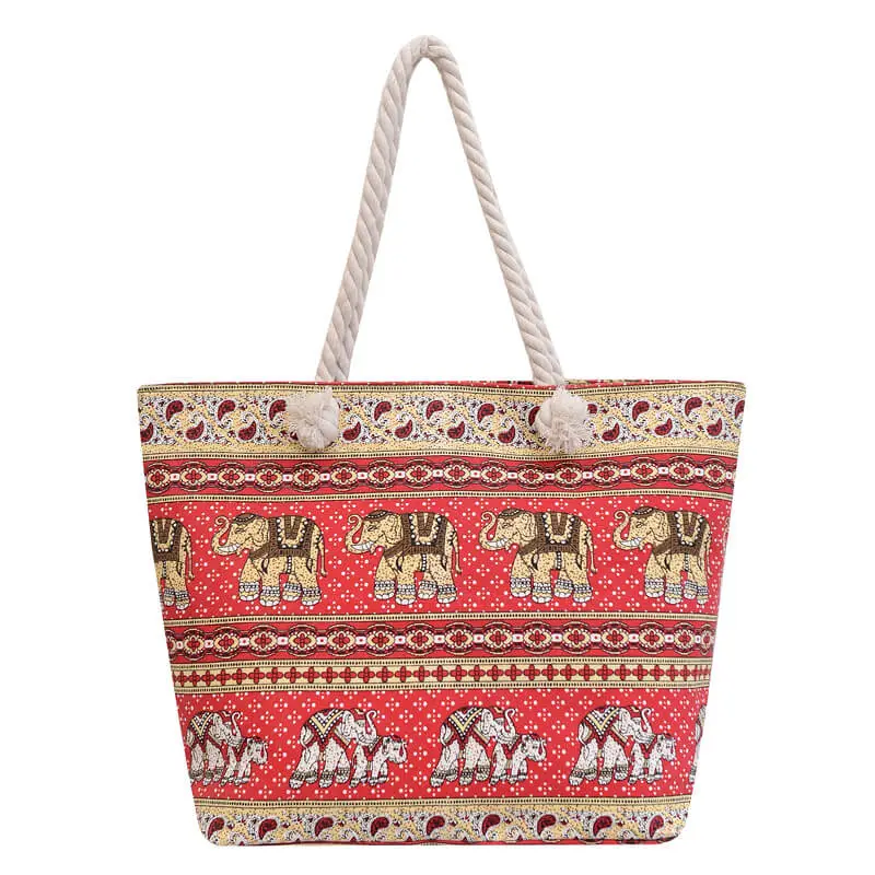 Summer Women's Canvas Beach Bag With Zipper 7 Canvas Beach Bag With Zipper 6