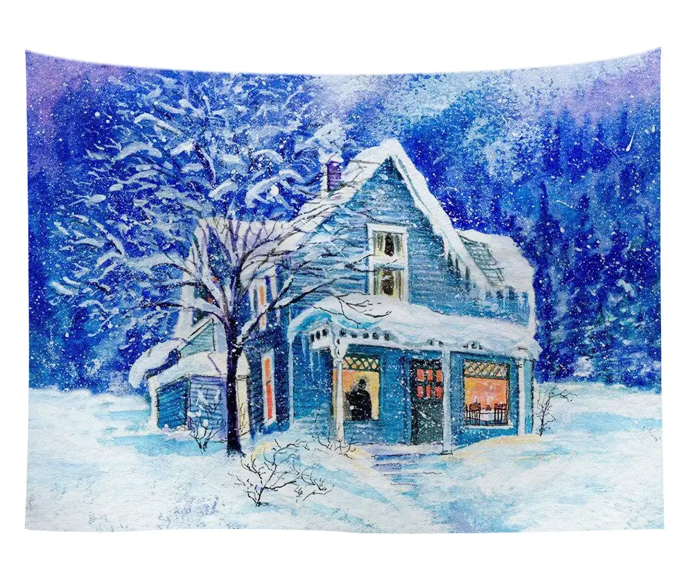 Christmas Snow Painting Wall Tapestry 12