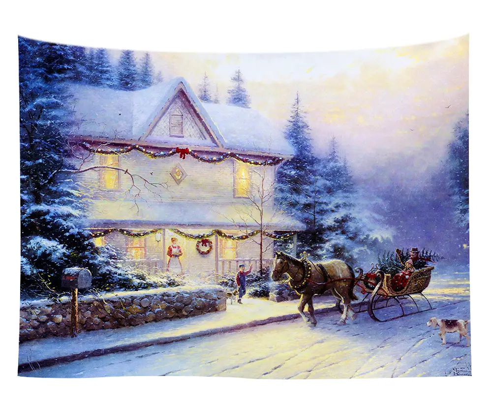 Christmas Snow Painting Wall Tapestry 13