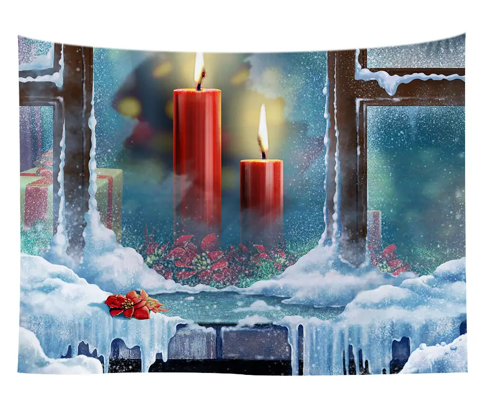 Christmas Snow Painting Wall Tapestry 18