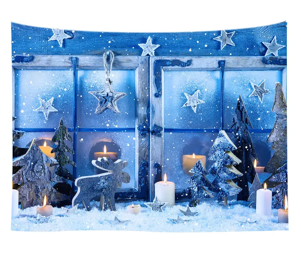 Christmas Snow Painting Wall Tapestry 21