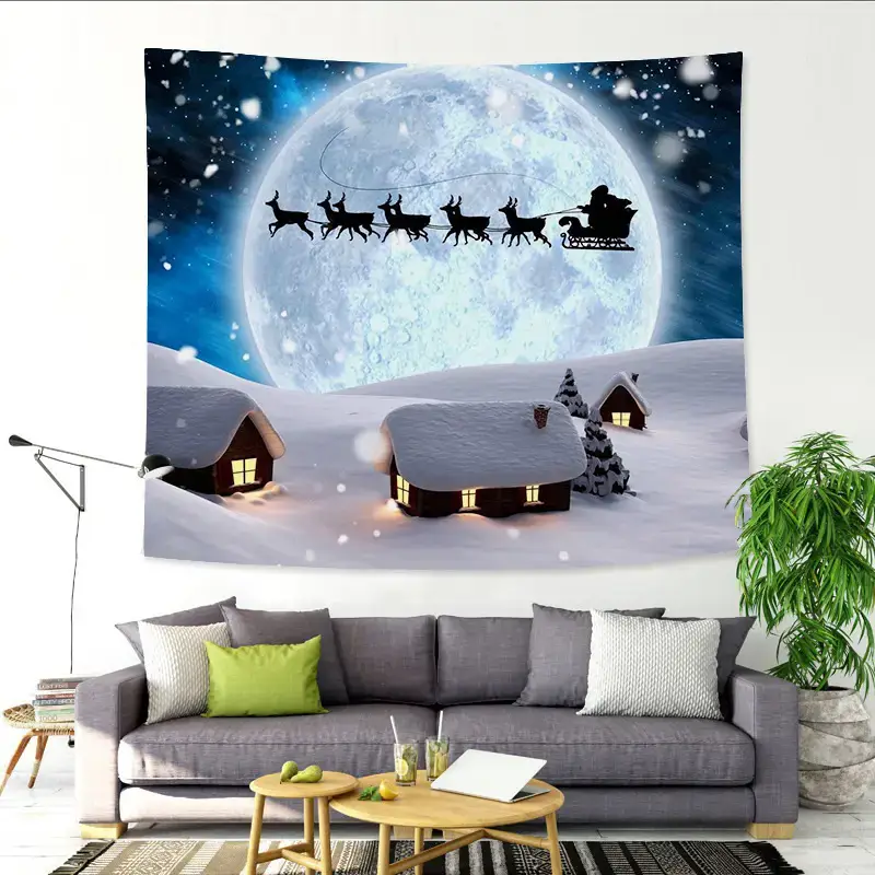 Christmas Snow Painting Wall Tapestry 3