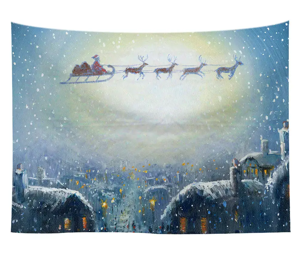 Christmas Snow Painting Wall Tapestry 5