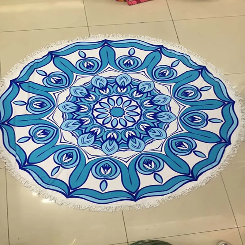 Lefovs High Quality 150cm Round Beach Towels Photos 76 Classic Pattern Round Beach Towel 18