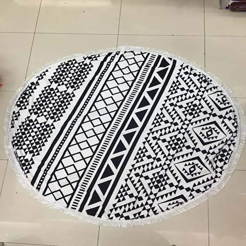 Lefovs High Quality 150cm Round Beach Towels Photos 84 Classic Pattern Round Beach Towel 2