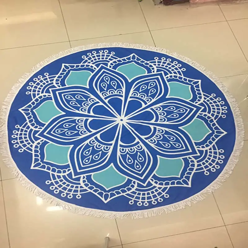 Lefovs High Quality 150cm Round Beach Towels Photos 61 Classic Pattern Round Beach Towel 24