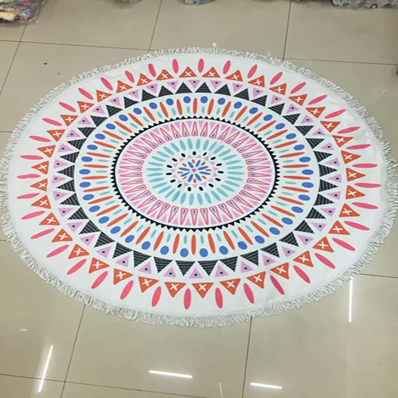 Lefovs High Quality 150cm Round Beach Towels Photos 58 Classic Pattern Round Beach Towel 29