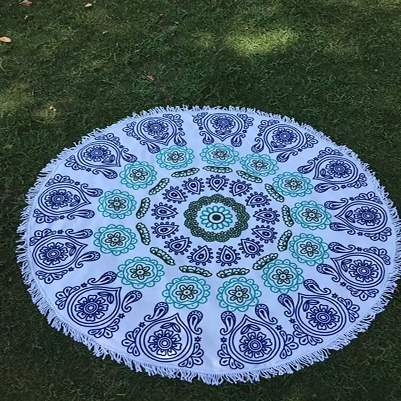 Lefovs High Quality 150cm Round Beach Towels Photos 80 Classic Pattern Round Beach Towel 3