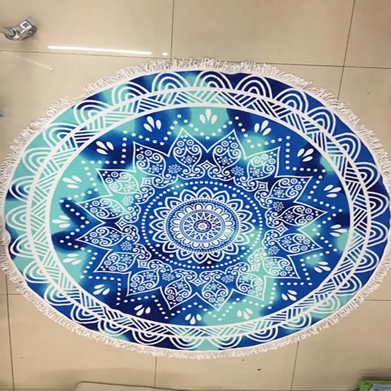 Lefovs High Quality 150cm Round Beach Towels Photos 64 Classic Pattern Round Beach Towel 31