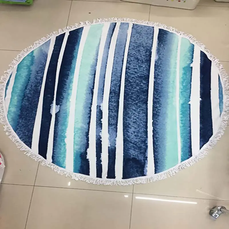Lefovs High Quality 150cm Round Beach Towels Photos 57 Classic Pattern Round Beach Towel 34