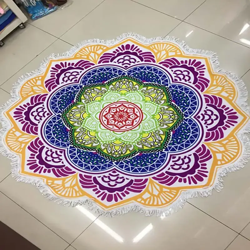 Lefovs High Quality 150cm Round Beach Towels Photos 21 Classic Pattern Round Beach Towel 41