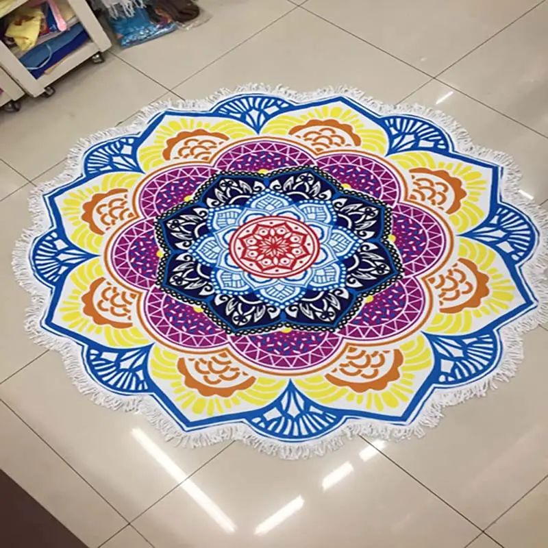 Lefovs High Quality 150cm Round Beach Towels Photos 45 Classic Pattern Round Beach Towel 42