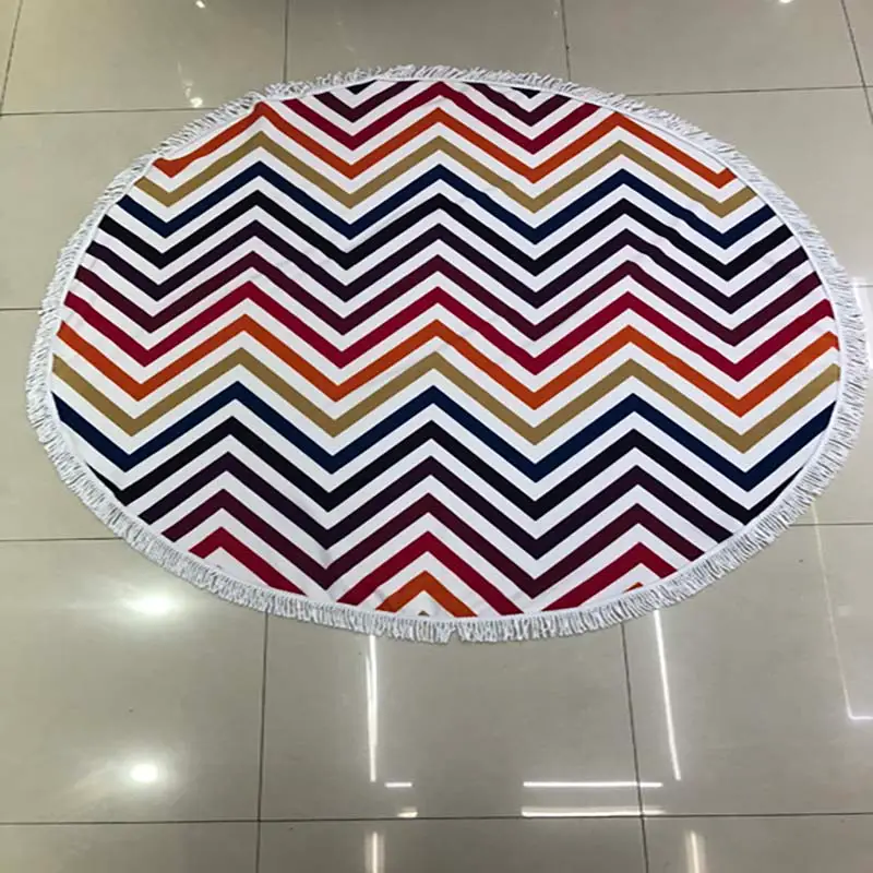 Lefovs High Quality 150cm Round Beach Towels Photos 27 Classic Pattern Round Beach Towel 44
