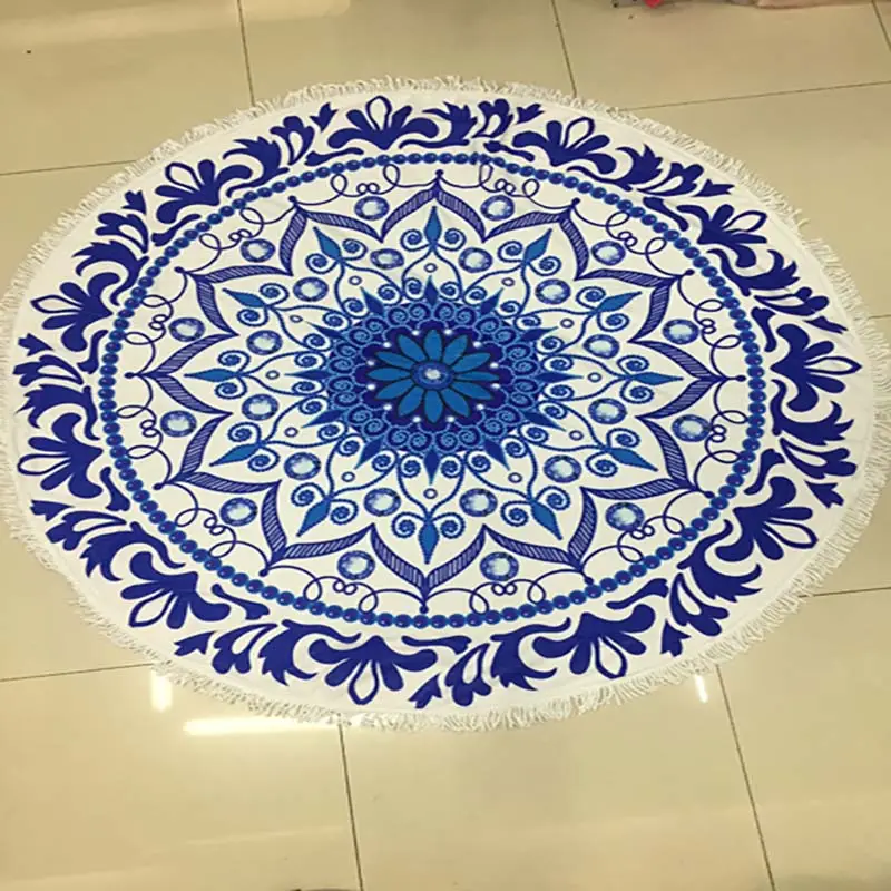 Lefovs High Quality 150cm Round Beach Towels Photos 49 Classic Pattern Round Beach Towel 45