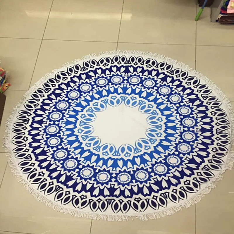 Lefovs High Quality 150cm Round Beach Towels Photos 89 Classic Pattern Round Beach Towel 7