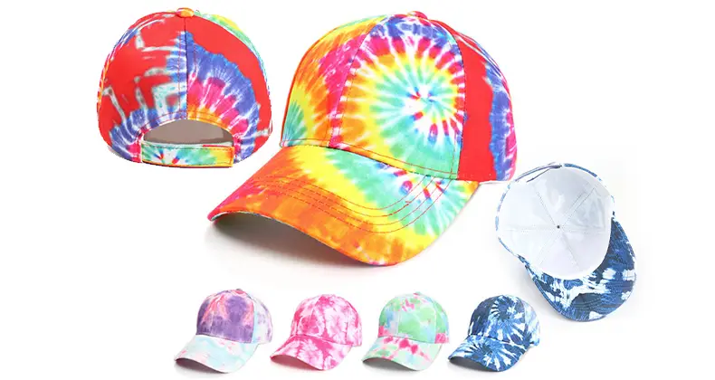 Colorful Washed Rainbow Tie Dye Printed Baseball Cap 1 Colorful Washed Rainbow Tie Dye Printed Baseball Cap