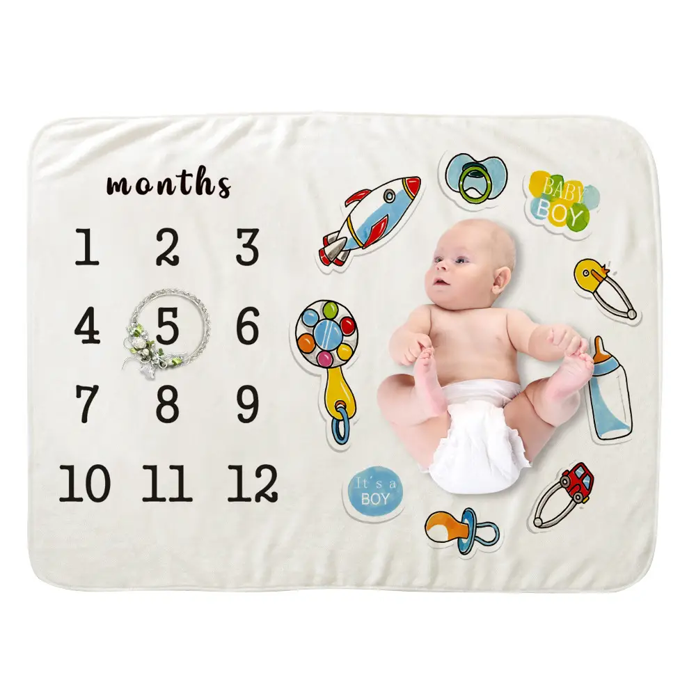 Custom Milestone Baby Blanket 2 Custom Milestone Baby Blanket 1