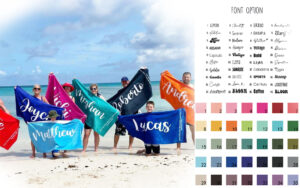 Custom Pure Color Background Name Towel