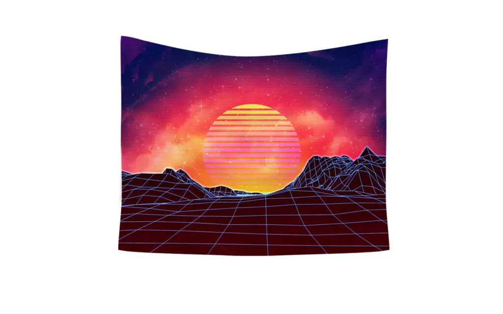 Cyberpunk Sunset Wall Tapestry
