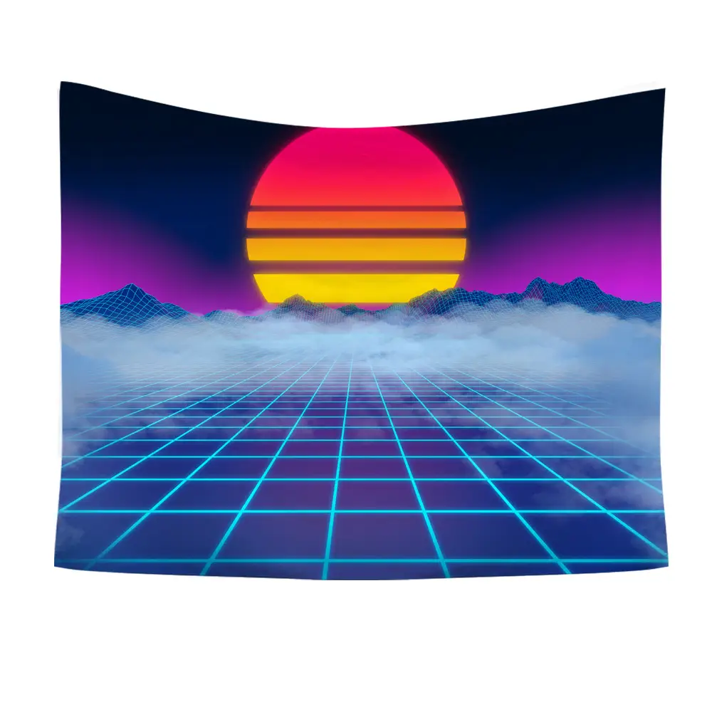 Cyberpunk Sunset Wall Tapestry 13