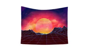 Cyberpunk Sunset Wall Tapestry