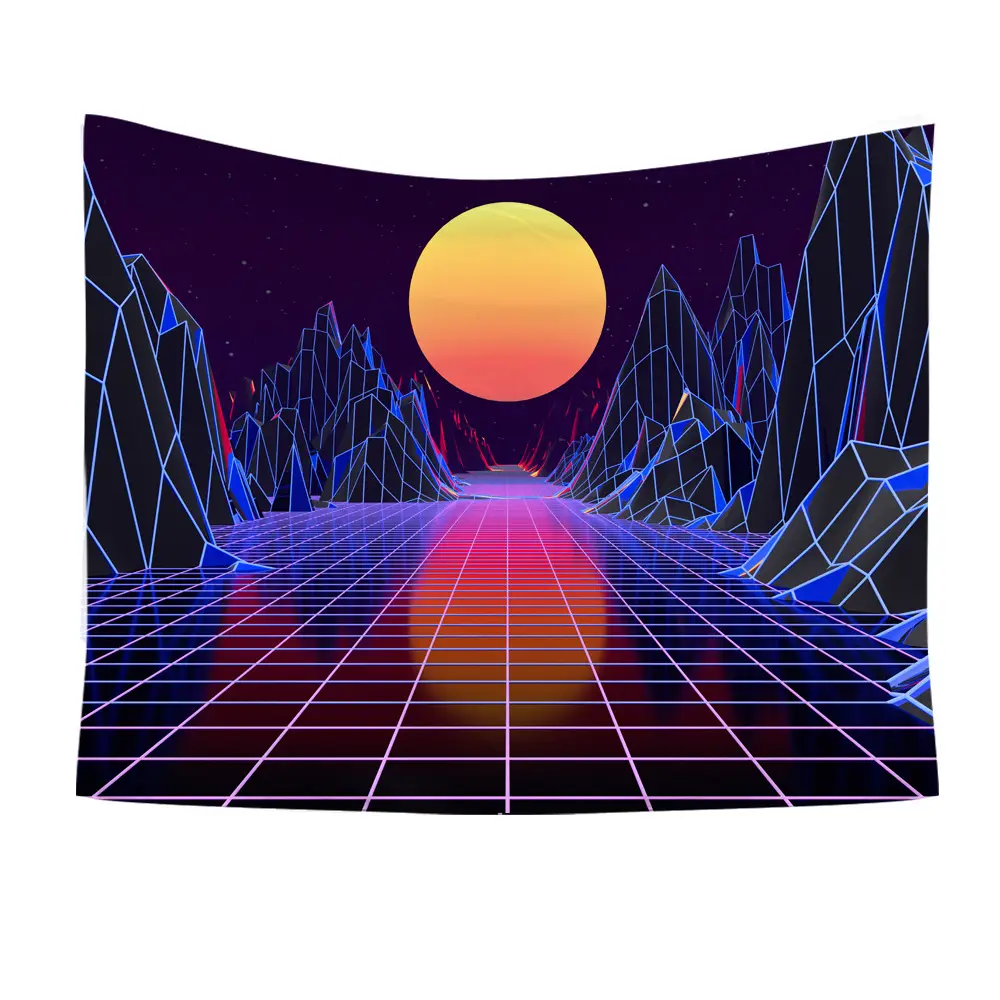 Cyberpunk Sunset Wall Tapestry 8