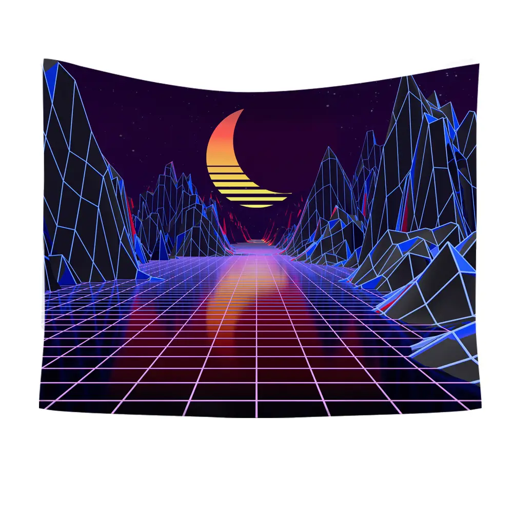 Cyberpunk Sunset Wall Tapestry 9