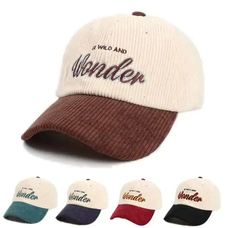 Be Wild And Wonder Color Matching Corduroy Baseball Cap 7 Details Be Wild And Wonder Color Matching Corduroy Baseball Cap 1