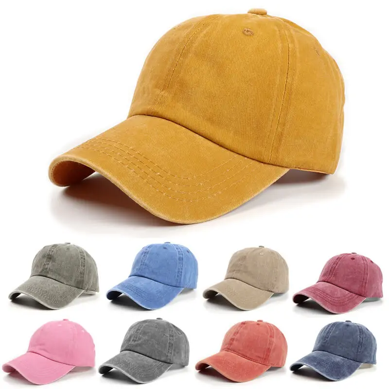 Details Washed Cotton Soft Top Distressed Denim Baseball Cap 1