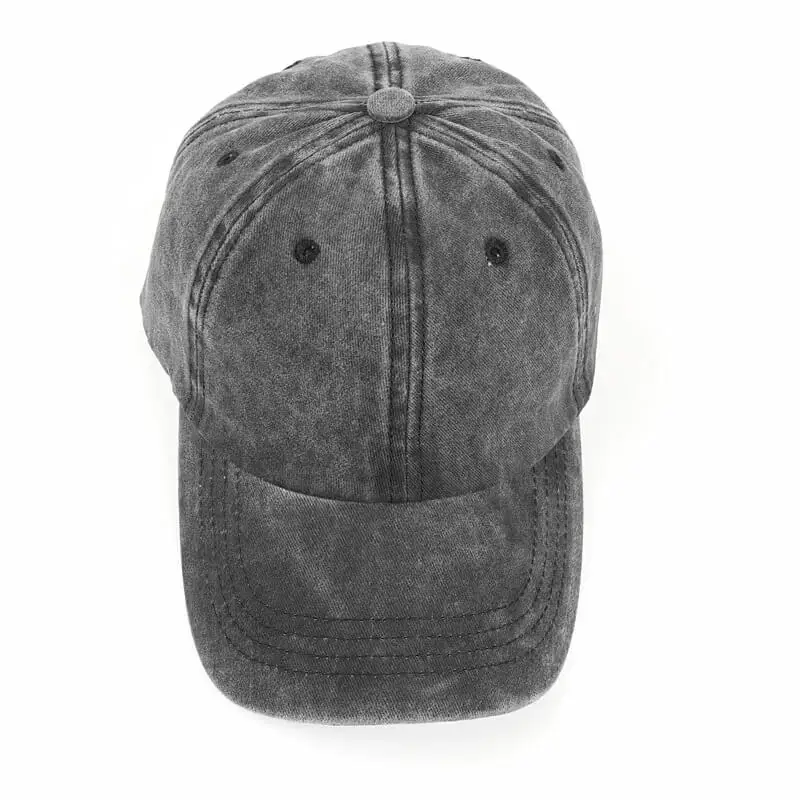 Details Washed Cotton Soft Top Distressed Denim Baseball Cap 5
