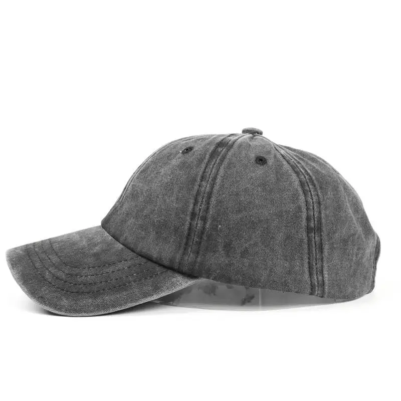 Details Washed Cotton Soft Top Distressed Denim Baseball Cap 6