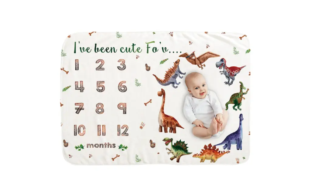 Dinosaur Baby Milestone Blanket