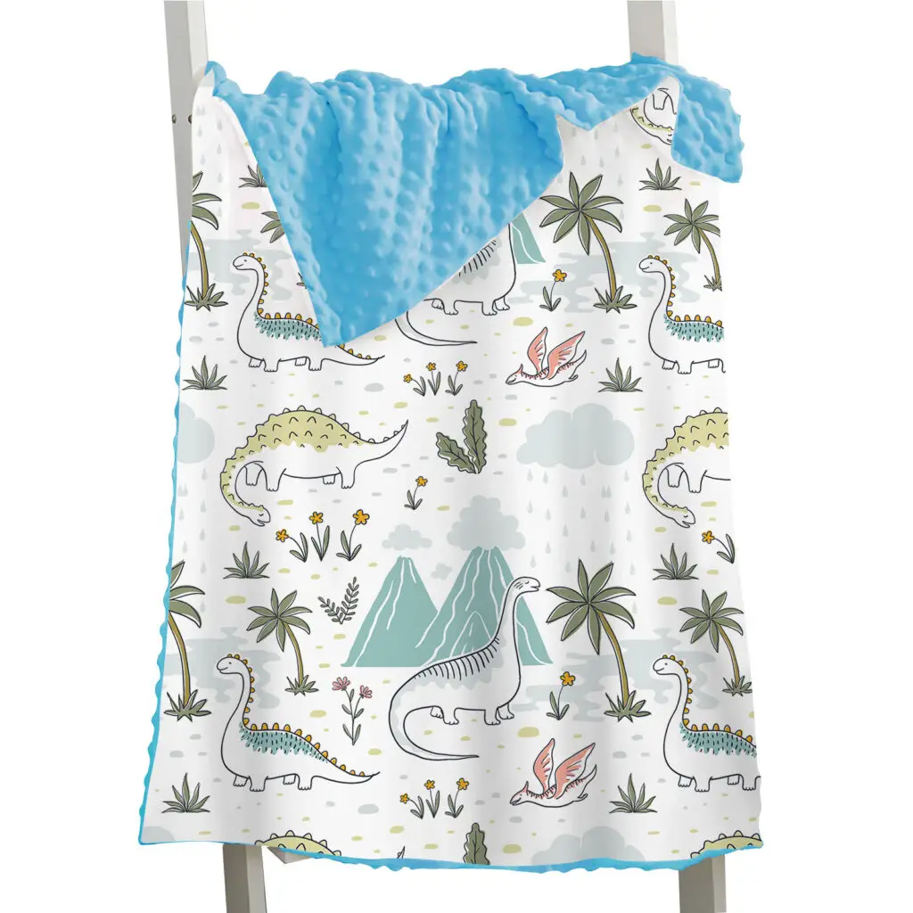 Dinosaur Toddler Baby Minky Blanket 10