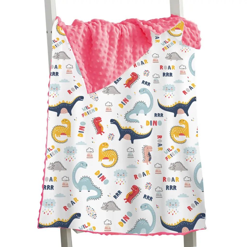 Dinosaur Toddler Baby Minky Blanket 13