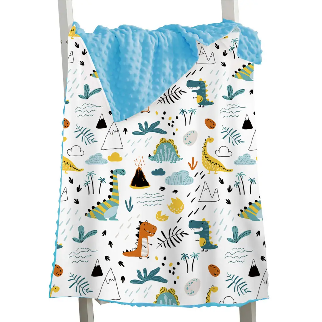 Dinosaur Toddler Baby Minky Blanket 14