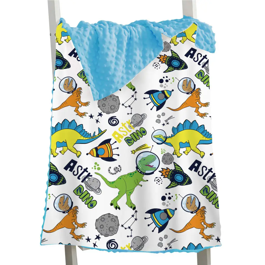 Dinosaur Toddler Baby Minky Blanket 16