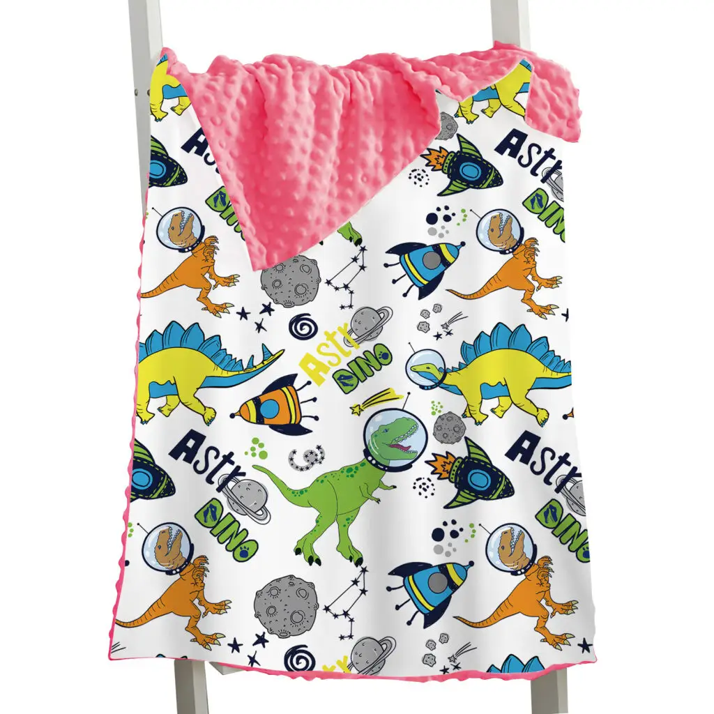 Dinosaur Toddler Baby Minky Blanket 17